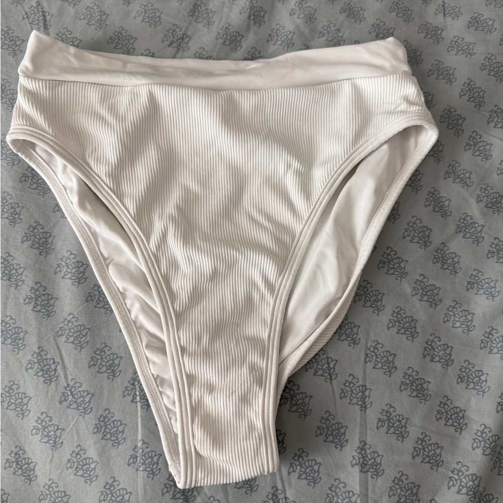 L*Space White Ribbed Bikini Bottom